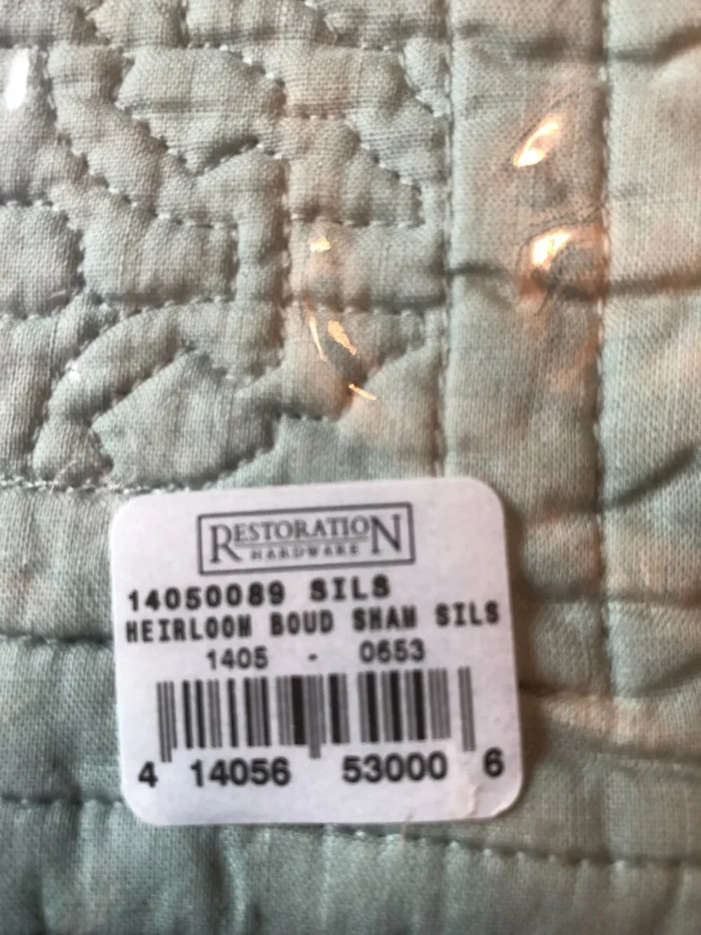 Set of Two - RH Heirloom Cotton Quilted Boudoir Shams in Silver Sage